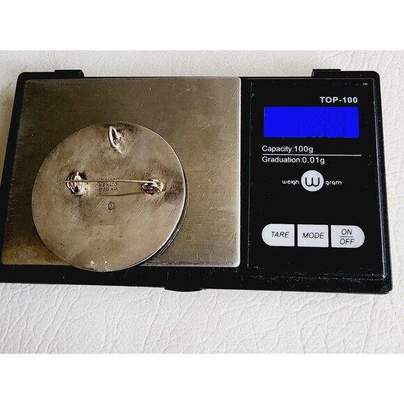 Vintage Mexico Sterling Silver Wood Aztec Mayan Pyramid Pendant Brooch 2" 15g - Picture 8 of 8